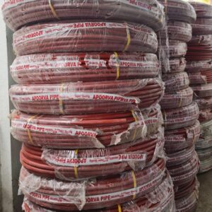 Red polythene pipe 25mm & 20mm Inside black finish